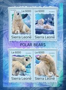 Sierra Leone 2016, Animals, Polar Bears, 4val In BF - Arctische Fauna