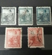 RARE 2+5+15+50  CENTAVOS ARGENTINA USED STAMP TIMBRE - Oblitérés