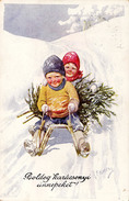 ART DÉCO / JUGENDSTIL : ENFANT Sur LUGE En HIVER / CHILD On WINTER SLEDGE (1915) - K. FEIERTAG - B.K.W.I. 2991-2 (v-498) - Feiertag, Karl