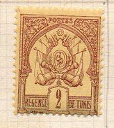 TUNISIE - (Protectorat Français) - 1888-93 - N° 2 - 2 C. Lilas-brun S. Paille (Chiffres Maigres) - Ungebraucht