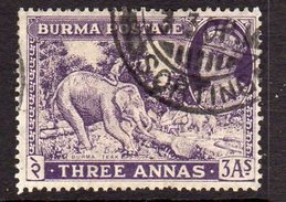 Burma GVI 1938-40 3a. Dull Violet, Used, SG 26 (D) - Burma (...-1947)