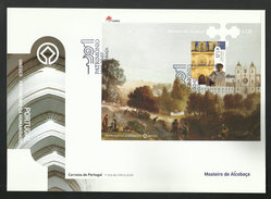 Portugal Patrimoine UNESCO Monastère Alcobaça 2002 FDC Avec Bloc Alcobaça Monastery 2002 Souvenir Sheet FDC - Abadías Y Monasterios