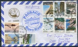 1993 Greece MTS JASON Ship Cover EPIROTIKI LINES. Suez Canal Crete - Cartas & Documentos