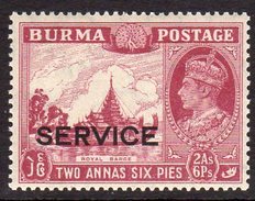 Burma GVI 1939 SERVICE 2a. 6p. Value, Very Lightly Hinged Mint, SG O21 (D) - Birma (...-1947)