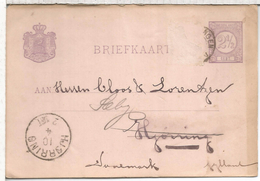 HOLANDA ENTERO POSTAL A HJORRING DINAMRACA SELLO DESPRENDIDO - Lettres & Documents