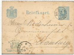 HOLANDA ENTERO POSTAL AMSTERDAM 1881 A HAMBURG - Lettres & Documents