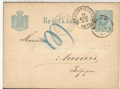 HOLANDA ENTERO POSTAL WIJMEGEN 1879 A VERVIERS - Lettres & Documents