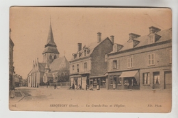 CPA SERQUIGNY (Eure) - La Grande Rue Et L'Eglise - Serquigny
