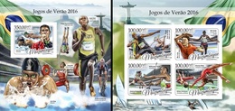 Mozambico 2016, Olympic Games In Rio, Athletic, Swimming, Cycling, Weight Lifting, 4val In BF +BF IMPERFORATED - Weightlifting