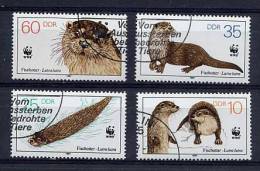 ALLEMAGNE DE L´EST DDR 1987, LOUTRES, 4 Valeurs, OBLITERES / USED. R025 - Rodents