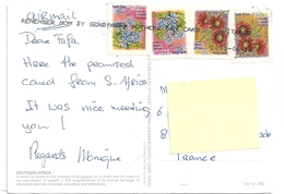 4 Stamps South Africa On A Postcard 2003 - Lettres & Documents