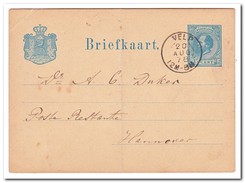 Briefkaart 1878, Van Velp Naar Hannover ( In Het Midden Gevouwen ) - Lettres & Documents