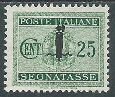 1944 RSI SEGNATASSE FASCETTO 25 CENT MH * - P41-7 - Postage Due