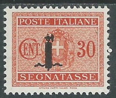 1944 RSI SEGNATASSE FASCETTO 30 CENT MH * - P41-9 - Taxe