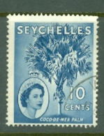 Seychelles: 1954/61   QE II - Pictorial    SG176a    10c   Chalky Blue    Used - Seychelles (...-1976)