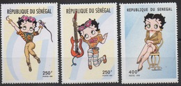 Sénégal 1999 - Mi. 1842-1844   250 F / 400 F Betty Boop 3 Stamps Val. Neuf ** MNH RARE Scarce - Senegal (1960-...)