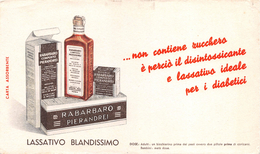 05451 "PIERANDREI - ROMA - RABARBARO COMPOSTO - LASSATIVO BLANDISSINO" CARTA ASSORBENTE - Levensmiddelen