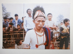 Postcard Nagaland India Pongo A Phom Leader Wearing Trophy Of Five Heads Kohima My Ref B2139 - Azië