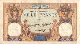 FRANCE 1000 FRANCS Du 29-9-1932 Cérès Et Mercure  Pick 79b  F 37/7 XF/SUP - 1 000 F 1927-1940 ''Cérès Et Mercure''