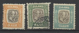 ISLANDE SERVICE N° 24 Et 28 Neufs Avec Charnière Et N° 25 Oblitéré 1907 - Dienstzegels