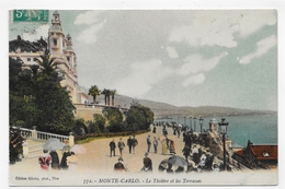 (RECTO / VERSO) MONTE CARLO - N° 772 - LE THEATRE ET LES TERRASSES - CPA VOYAGEE - Le Terrazze