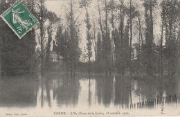 COSNE  58  NIEVRE  CPA   L'ILE  - CRUE DE LA LOIRE 13 OCTOBRE 1907 - Cosne Cours Sur Loire