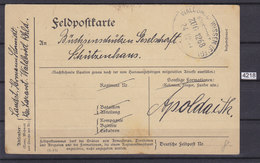 GERMANY 1917, FELDPOST, BAHNPOST, WALDBROD - WISSEN, ZUG 1268, 24. DEC. 1917, TO APOLDA,, See Scans - Covers & Documents
