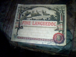 Vieux Papier Collection Etiquette Eau De Vie  Fine Languedoc Imprimerie Gougeneim Lyon - Alcohols & Spirits