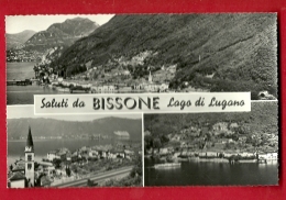 PRR-02  Saluti Da Bissone Lago Lugano, Multivues. Circulé Sous Enveloppe - Bissone