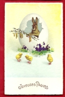 PRR-22  Joyeuses Pâques, Lapin Et Poussins. Circulé Sous Enveloppe En 1939 - Ostern