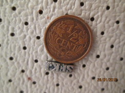 NETHERLANDS 1/2 Cent 1936   # 6 - 0.5 Centavos