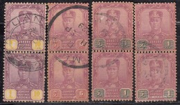 Pairs Of 1c X 2, 6c X1, 10c X 1, Johore Used, Multi Script, 1922 - 1940 Series, Malaya - Johore