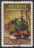 AUSTRALIA- DIE-CUT - USED  2015 70c Tourist Transport - Dandenong  Ranges, Victoria - Train - Usati