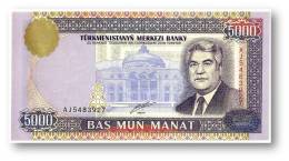 TURKMENISTAN - 5000 MANAT - 2000 - Pick 12.b - UNC. - Serie AJ - 2 Scans - 5.000 - Turkménistan