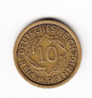 ALLEMAGNE, WEIMAR, KM 40, XF, 1929J, 10p. (B312) - 10 Rentenpfennig & 10 Reichspfennig
