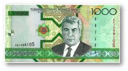 TURKMENISTAN - 1000 MANAT - 2005 - Pick 20 - UNC. - Serie AA - 2 Scans - 1.000 - Turkménistan