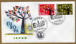 Enveloppe Cover Brief FDC 1222 1223 Europa Ieper Europese Salon - 1961-1970