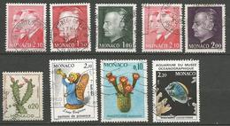 LOT DE 9 TIMBRES DE MONACO N°  OBL TB - Verzamelingen & Reeksen