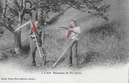 PAYSAGE À VAL D'ILLIEZ → Bauernfrauen Mit Sensen An Der Arbeit Anno 1906 - Val-d'Illiez 