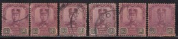 3c Shades Used Johore, 1910 Multi Rosettes, Malaya 1912 - Johore