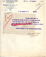 87 - LIMOGES - FACTURE LA CHROMOLITHO - THARAUD GILLES - DECORATION CERAMIQUE- RUE DE L' OBSERVATOIRE -1927 - 1900 – 1949
