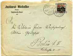 VR 79 Sarre Lettre Sulzbach Du 27.8.21 - Storia Postale