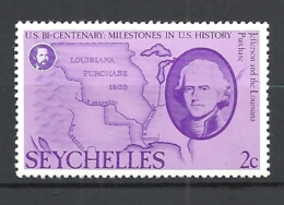 SEYCHELLES    1976 The 200th Anniversary Of American Revolution  HINGED - Seychelles (...-1976)