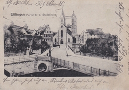 Esslingen Partie Bei Der Stadtkirche Briefstempel Lazarett Esslingen 1915 - Esslingen