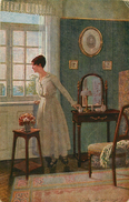 Arts - Peintures & Tableaux - Femmes - Femme - Dänische Kunst - Alfred Broge - In Erwartung - état - Paintings