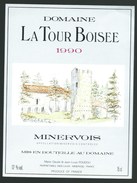 étiquette Vin Domaine La Tour Boisée    Minervois 1990 - Vin De Pays D'Oc