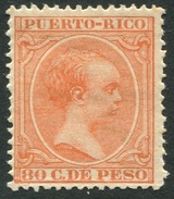 Puerto Rico Ed 100** 80 Cts Naranja De 1891-2 En Nuevo Sin Charnela. Valor Clave - Porto Rico