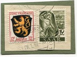 VR 93 Sarre Fragment De Lettre De Saarburg (Bz Trier) Du 28.1.47 Avec Affranchissement Mixte Sarre Et Zone Française - Briefe U. Dokumente