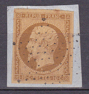 N° 9 Prince Président Louis Napoléon 1852:  10c Jaune Bistre Oblitération étoile Signé Calves Faire Offre - 1852 Louis-Napoléon
