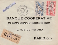 France -sports - Escrime - Natation - Lettre Recommandée De 1953 - Oblitération Gennevilliers Ppal - 1921-1960: Période Moderne
